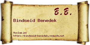 Bindseid Benedek névjegykártya